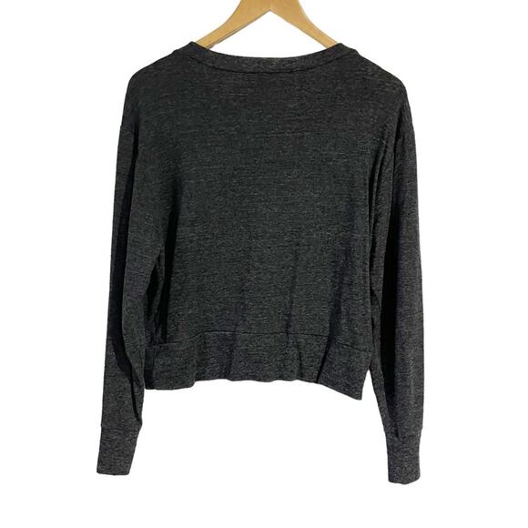 Aritzia Community Women Sweatshirt Pullover Gray Linen Blend Cropped Medium - Picture 2 of 7